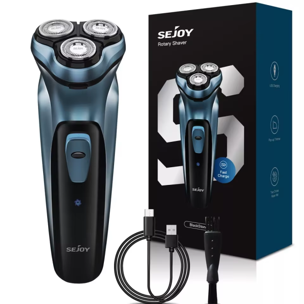 Rechargeable Wet & Dry Use Electric Shaver Pop-Up Hair Trimmer Rotary Shaving Machine Razor - Image 2