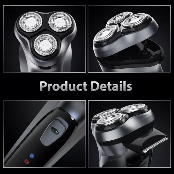 Rechargeable Wet & Dry Use Electric Shaver Pop-Up Hair Trimmer Rotary Shaving Machine Razor - Image 5