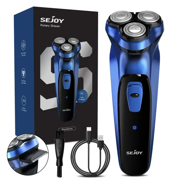 Rechargeable Wet & Dry Use Electric Shaver Pop-Up Hair Trimmer Rotary Shaving Machine Razor - Image 7