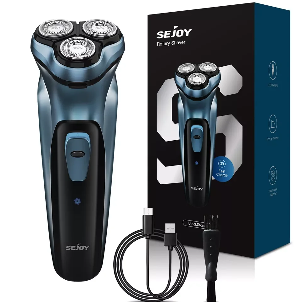 Rechargeable Wet & Dry Use Electric Shaver Pop-Up Hair Trimmer Rotary Shaving Machine Razor