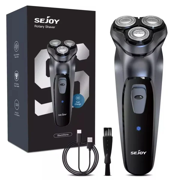 Rechargeable Wet & Dry Use Electric Shaver Pop-Up Hair Trimmer Rotary Shaving Machine Razor - Image 3