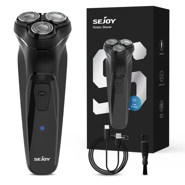 Rechargeable Wet & Dry Use Electric Shaver Pop-Up Hair Trimmer Rotary Shaving Machine Razor - Image 8