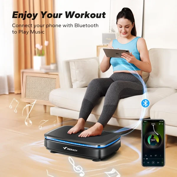 Vibration Plate Exercise Machine with Light Whole Body Workout Power Vibrate Platform - Image 4