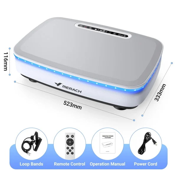 Vibration Plate Exercise Machine with Light Whole Body Workout Power Vibrate Platform - Image 9