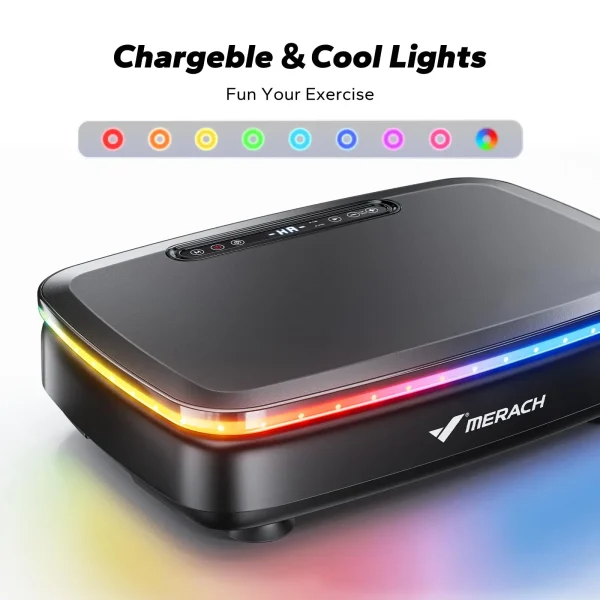 Vibration Plate Exercise Machine with Light Whole Body Workout Power Vibrate Platform - Image 7