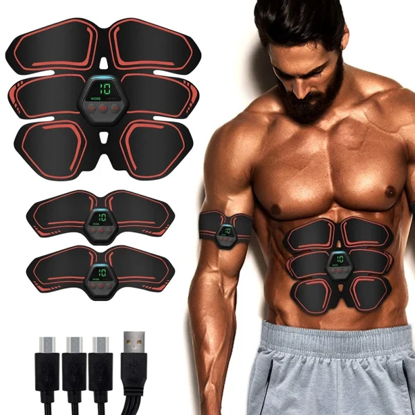 Abs Muscle Stimulator EMS Hip Trainer Electric Abdominal Muscle Toner Rechargeable LCD Display Body Slimming Massage - Image 3