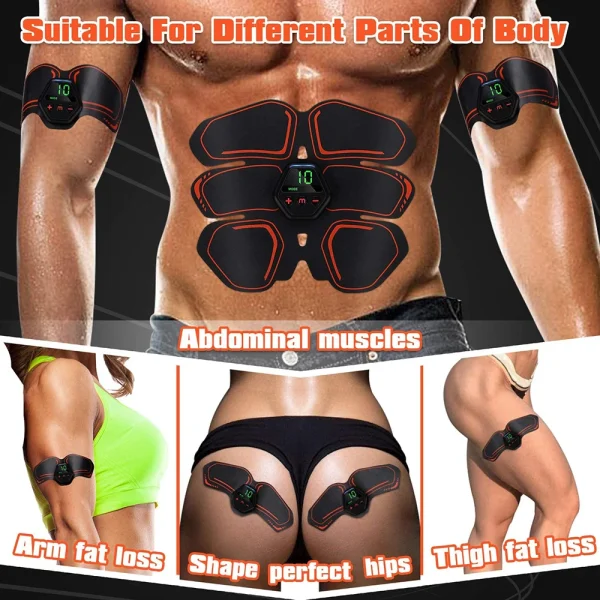 Abs Muscle Stimulator EMS Hip Trainer Electric Abdominal Muscle Toner Rechargeable LCD Display Body Slimming Massage - Image 8