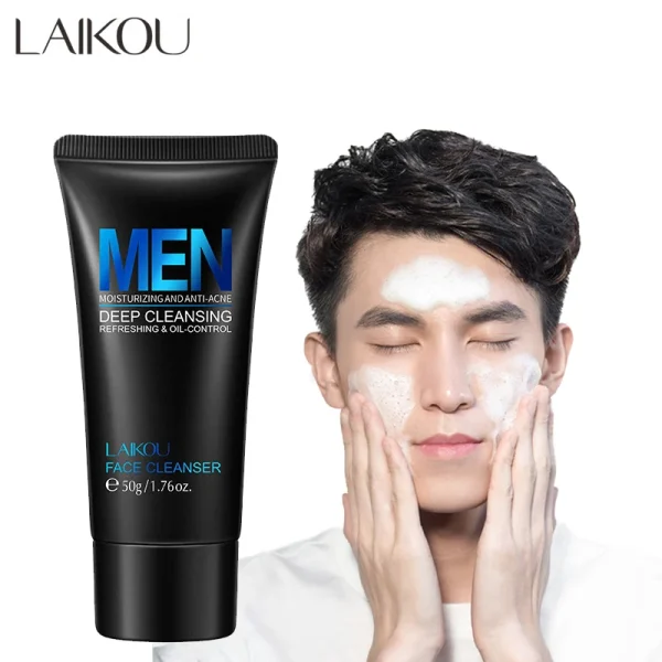 Men Facial Cleanser Face Wash Moisturizing Man Skin Care Oil Control Blackhead Remove Scrub Cosmetics Deep Norishing 50G - Image 3