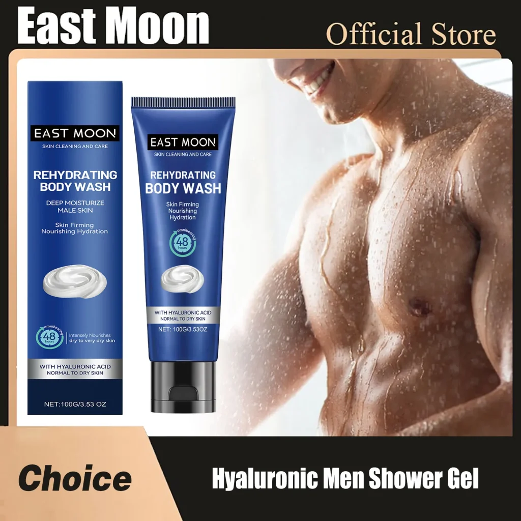 Revitalizing Hyaluronic Men's Shower Gel - Long-Lasting Fragrance, Deep Moisturization & Exfoliation for Refreshing Skin