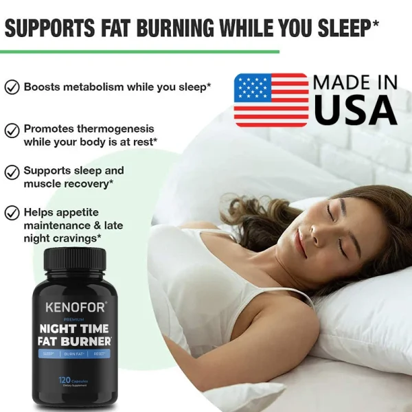 Night Time Fat Burner Supplement to Reduce Belly Fat - Helps Metabolic Cleansing, Sleep Aid Appetite Suppressant & Fat Burner - Image 4