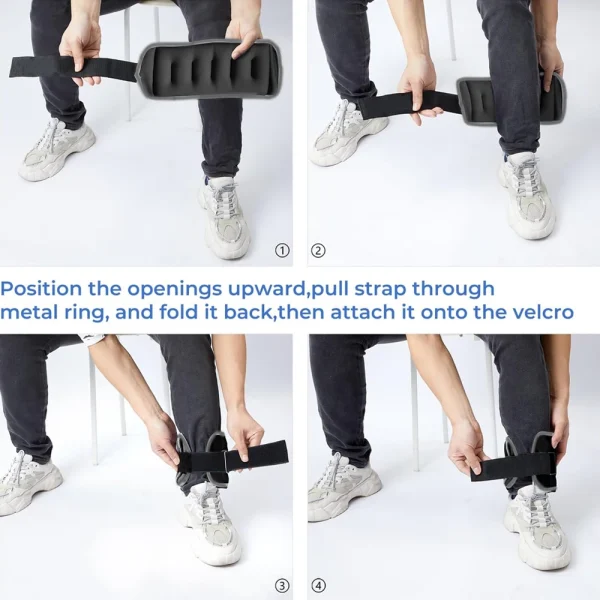 1Pair Adjustable Ankle & Wrist Weights (0.5Kg/1Kg) - Neoprene Leg Arm Straps for Running, Yoga - Strength Training for Women and Men - Image 4