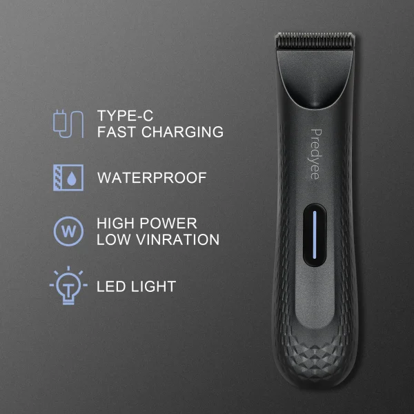 Men's Electric Groin Hair Trimmer - Waterproof Body Groomer with Replaceable Ceramic Blade - Image 3