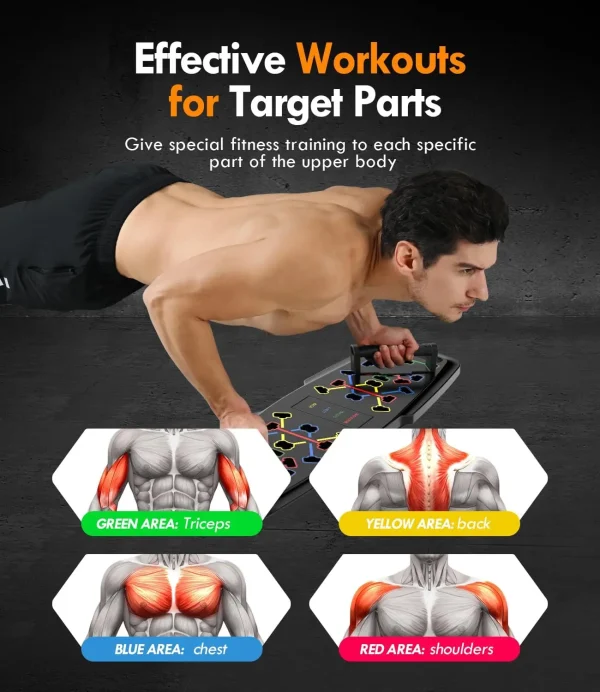 Push-Up Board & Pilates Bar Set - Portable Home Gym with 20 Fitness Accessories - Image 3