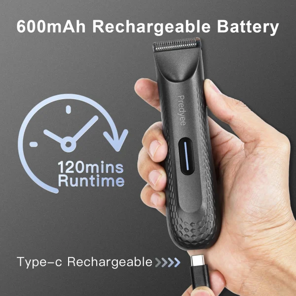 Men's Electric Groin Hair Trimmer - Waterproof Body Groomer with Replaceable Ceramic Blade - Image 6