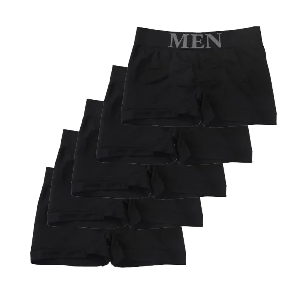 5 Pcs Thin Style Men'S High Elastic Plain Color Comfortable Boxer Briefs Panties Breathable Pantyhose - Image 9