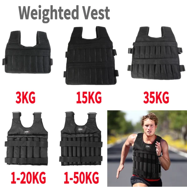15/35Kg Weight Training Suit Empty Bag Fitness Running Vest Adjustable Weight Jacket Workout Equipment for Workout Jogging - Image 3