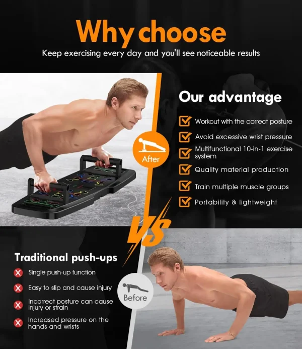 Push-Up Board & Pilates Bar Set - Portable Home Gym with 20 Fitness Accessories - Image 6