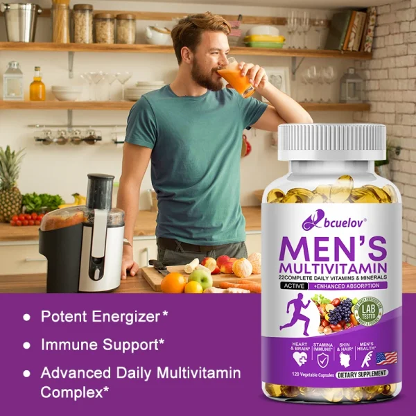 Men's Daily Multivitamin - 22 Essential Vitamins & Minerals for Boosted Immunity, Energy, Digestion, Skin Health, and Overall Wellness - Image 3