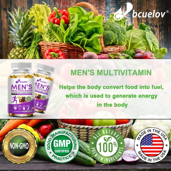 Men's Daily Multivitamin - 22 Essential Vitamins & Minerals for Boosted Immunity, Energy, Digestion, Skin Health, and Overall Wellness - Image 5