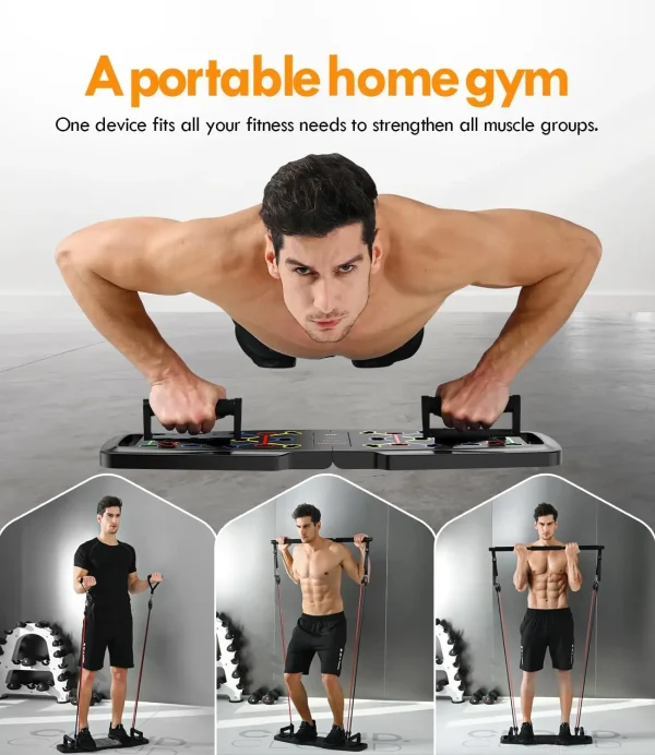 Push-Up Board & Pilates Bar Set - Portable Home Gym with 20 Fitness Accessories - Image 7