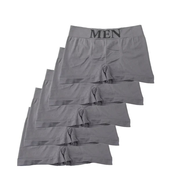 5 Pcs Thin Style Men'S High Elastic Plain Color Comfortable Boxer Briefs Panties Breathable Pantyhose - Image 12