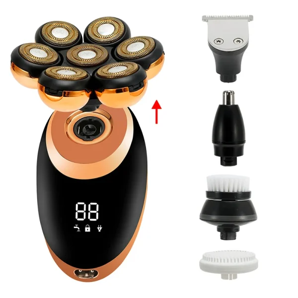 7D Floating Electric Shaver for Men - Wet/Dry Rechargeable Razor with LCD Display for Smooth Shaving and Bald Head Grooming - Image 8